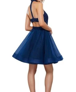 Cocktail Dresses Nox Anabel - 6316 Illusion High Halter A-line Dress