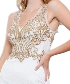 Nox Anabel - 6318 Sleeveless Lace Fitted Cocktail Dress