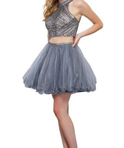 Nox Anabel - 6326 Two Piece Beaded A-line Dress