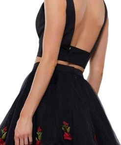 Nox Anabel - 6341 Two-Piece Floral Embroidered Cocktail Dress 9 Nox Anabel - 6341 Two-Piece Floral Embroidered Cocktail Dress