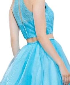 Cocktail Dresses Nox Anabel - 6354 Lace Illusion High Halter A-line Dress