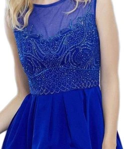 Cocktail Dresses Nox Anabel - 6356 Sleeveless Beaded Tiered A-line Cocktail Dress