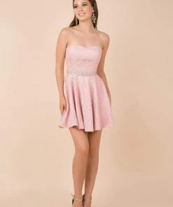 Nox Anabel - 6358 Embellished Waist Sweetheart Neckline Cocktail Dress Cocktail Dresses