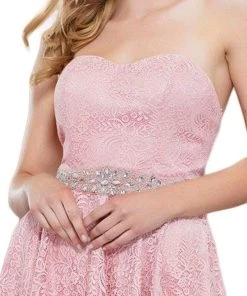 Nox Anabel - 6358 Embellished Waist Sweetheart Neckline Cocktail Dress Cocktail Dresses 18 Nox Anabel - 6358 Embellished Waist Sweetheart Neckline Cocktail Dress Cocktail Dresses