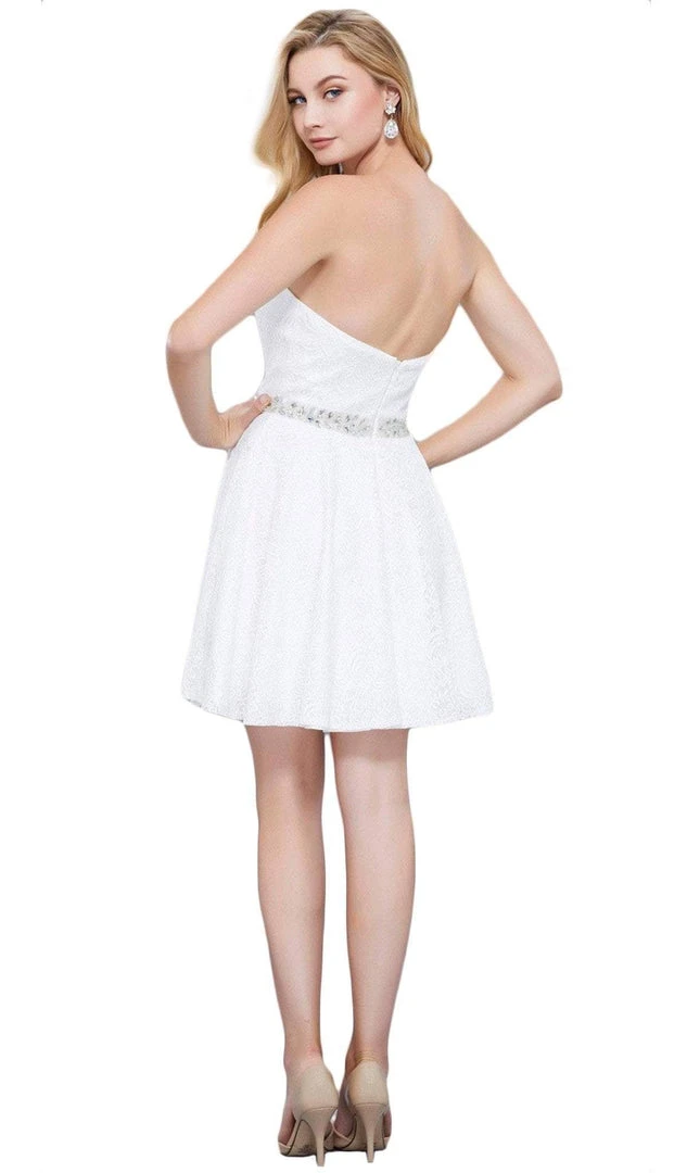 Nox Anabel - 6358 Embellished Waist Sweetheart Neckline Cocktail Dress Cocktail Dresses 12 Nox Anabel - 6358 Embellished Waist Sweetheart Neckline Cocktail Dress Cocktail Dresses