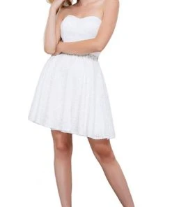 Nox Anabel - 6358 Embellished Waist Sweetheart Neckline Cocktail Dress Cocktail Dresses 20 Nox Anabel - 6358 Embellished Waist Sweetheart Neckline Cocktail Dress Cocktail Dresses