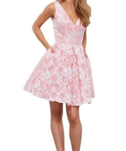 Nox Anabel - 6362 Embroidered Floral Cocktail Dress