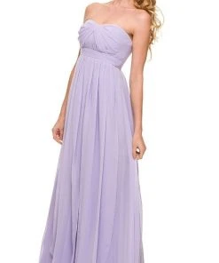 Nox Anabel - 7124 Pleated Sweetheart A-line Long Formal Gown