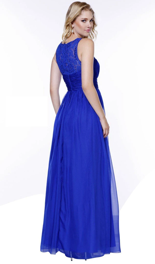 Nox Anabel - 7126 Sleeveless Lace And Chiffon A-Line Evening Dress 8 Nox Anabel - 7126 Sleeveless Lace And Chiffon A-Line Evening Dress