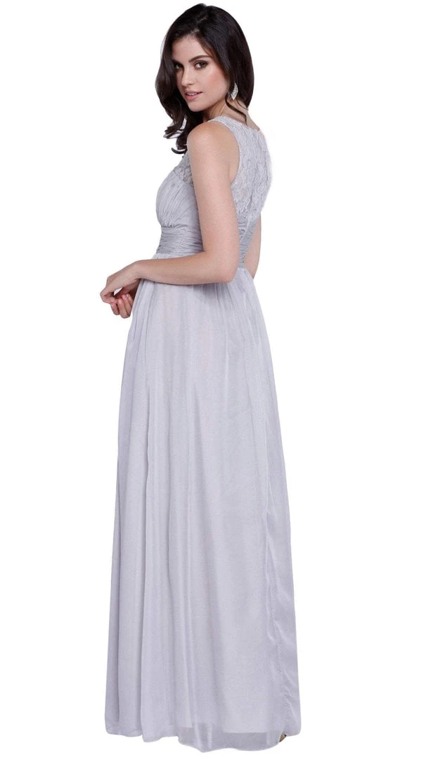 Nox Anabel - 7126 Sleeveless Lace And Chiffon A-Line Evening Dress 10 Nox Anabel - 7126 Sleeveless Lace And Chiffon A-Line Evening Dress