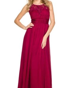 Nox Anabel - 7126 Sleeveless Lace And Chiffon A-Line Evening Dress