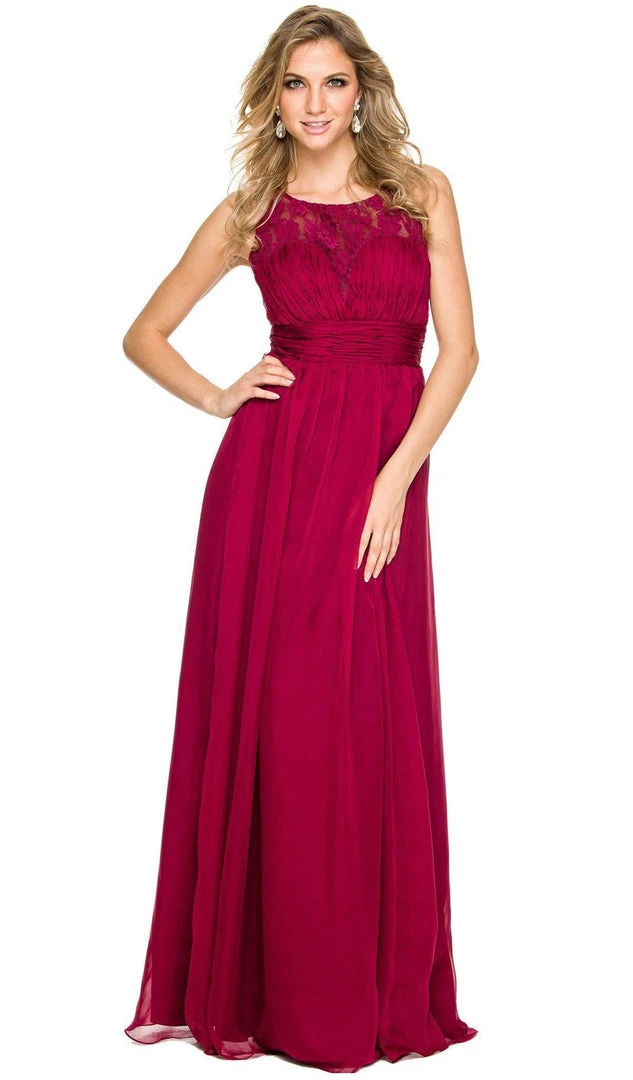 Nox Anabel - 7126 Sleeveless Lace And Chiffon A-Line Evening Dress 3 Nox Anabel - 7126 Sleeveless Lace And Chiffon A-Line Evening Dress