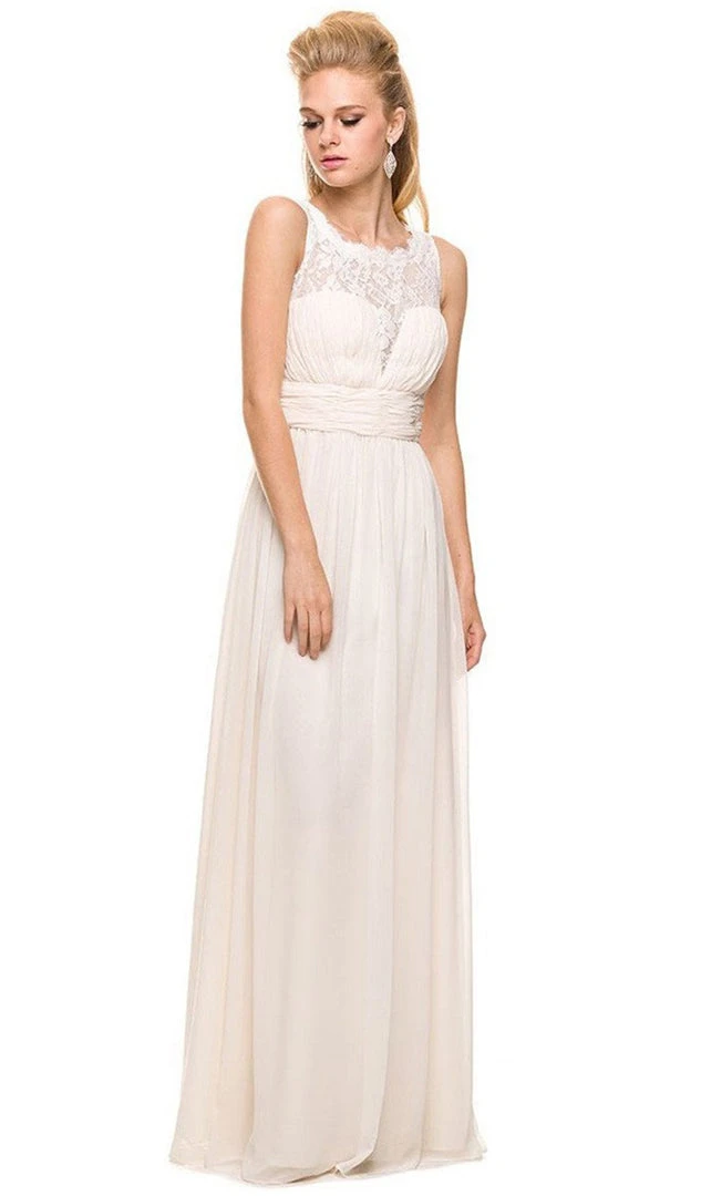 Nox Anabel - 7126 Sleeveless Lace And Chiffon A-Line Evening Dress 5 Nox Anabel - 7126 Sleeveless Lace And Chiffon A-Line Evening Dress