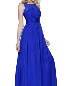 Nox Anabel - 7126 Sleeveless Lace And Chiffon A-Line Evening Dress 13 Nox Anabel - 7126 Sleeveless Lace And Chiffon A-Line Evening Dress