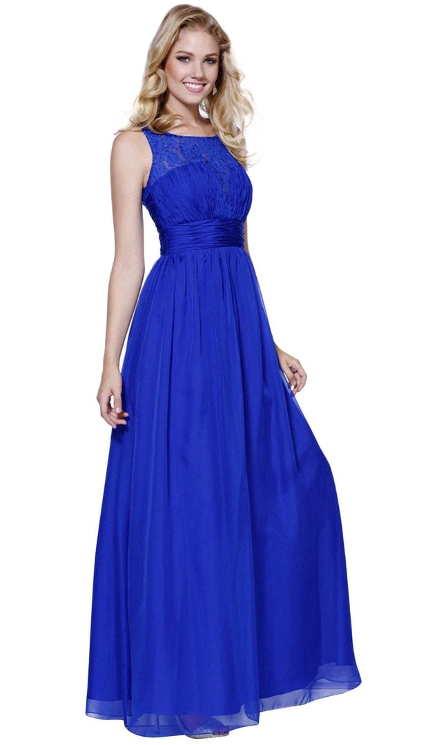Nox Anabel - 7126 Sleeveless Lace And Chiffon A-Line Evening Dress 6 Nox Anabel - 7126 Sleeveless Lace And Chiffon A-Line Evening Dress