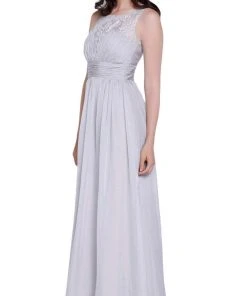 Nox Anabel - 7126 Sleeveless Lace And Chiffon A-Line Evening Dress 16 Nox Anabel - 7126 Sleeveless Lace And Chiffon A-Line Evening Dress