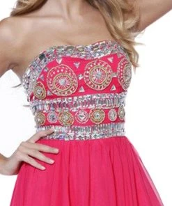 Nox Anabel - 8153 Strapless Bejeweled Bodice Long Evening Dress