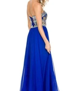 Nox Anabel - 8153 Strapless Bejeweled Bodice Long Evening Dress