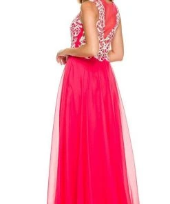 Nox Anabel - 8154 Floor Length Lace Bodice Gown 12 Nox Anabel - 8154 Floor Length Lace Bodice Gown