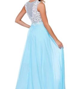 Nox Anabel - 8154 Floor Length Lace Bodice Gown 14 Nox Anabel - 8154 Floor Length Lace Bodice Gown