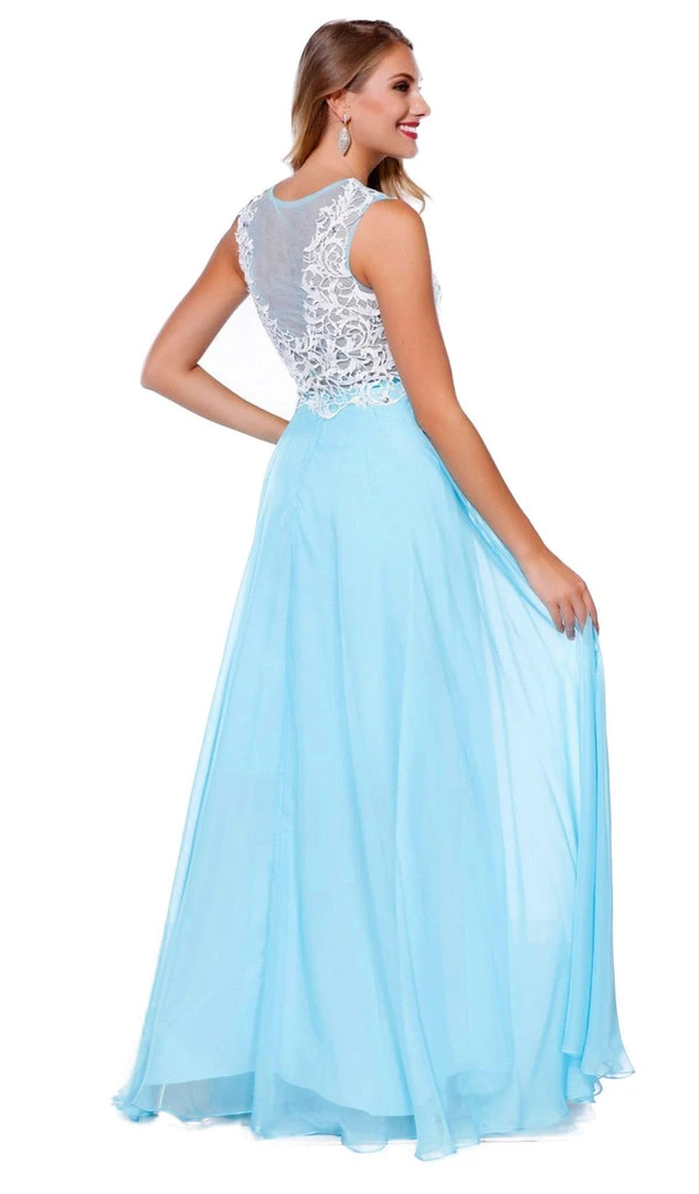 Nox Anabel - 8154 Floor Length Lace Bodice Gown 8 Nox Anabel - 8154 Floor Length Lace Bodice Gown