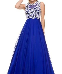 Nox Anabel - 8154 Floor Length Lace Bodice Gown 15 Nox Anabel - 8154 Floor Length Lace Bodice Gown