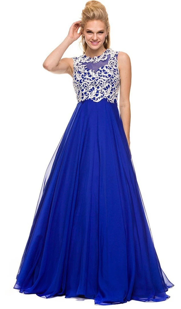 Nox Anabel - 8154 Floor Length Lace Bodice Gown 9 Nox Anabel - 8154 Floor Length Lace Bodice Gown