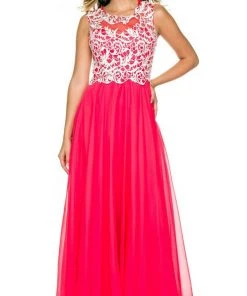 Nox Anabel - 8154 Floor Length Lace Bodice Gown