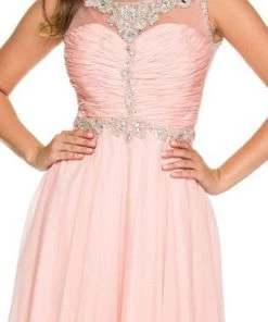 Nox Anabel - 8155 Bateau Illusion Chiffon Gown Formal Gowns