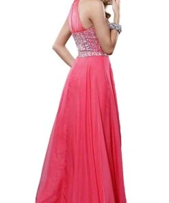 Nox Anabel - 8157 Embellished Halter Neck A-Line Dress Formal Gowns