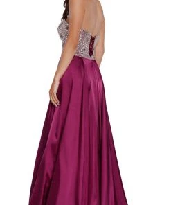 Formal Gowns Nox Anabel - 8186 Metallic Embellished Strapless Long Evening Gown 16 Formal Gowns Nox Anabel - 8186 Metallic Embellished Strapless Long Evening Gown