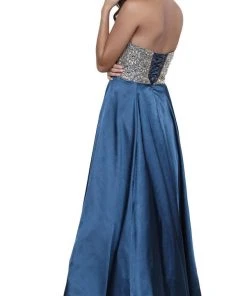 Formal Gowns Nox Anabel - 8186 Metallic Embellished Strapless Long Evening Gown 20 Formal Gowns Nox Anabel - 8186 Metallic Embellished Strapless Long Evening Gown