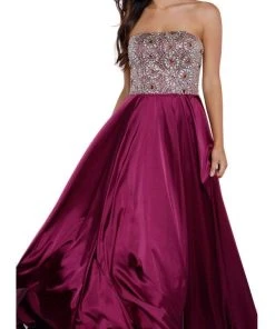 Formal Gowns Nox Anabel - 8186 Metallic Embellished Strapless Long Evening Gown 14 Formal Gowns Nox Anabel - 8186 Metallic Embellished Strapless Long Evening Gown