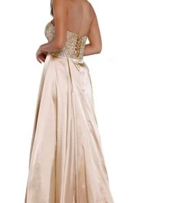 Formal Gowns Nox Anabel - 8186 Metallic Embellished Strapless Long Evening Gown