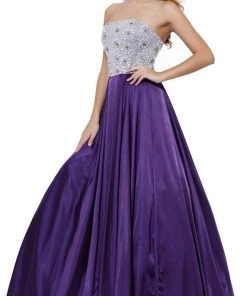Formal Gowns Nox Anabel - 8186 Metallic Embellished Strapless Long Evening Gown 17 Formal Gowns Nox Anabel - 8186 Metallic Embellished Strapless Long Evening Gown