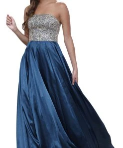 Formal Gowns Nox Anabel - 8186 Metallic Embellished Strapless Long Evening Gown 19 Formal Gowns Nox Anabel - 8186 Metallic Embellished Strapless Long Evening Gown