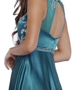 Formal Gowns Nox Anabel - 8188 Bedazzled Illusion Jewel A-line Dress 13 Formal Gowns Nox Anabel - 8188 Bedazzled Illusion Jewel A-line Dress