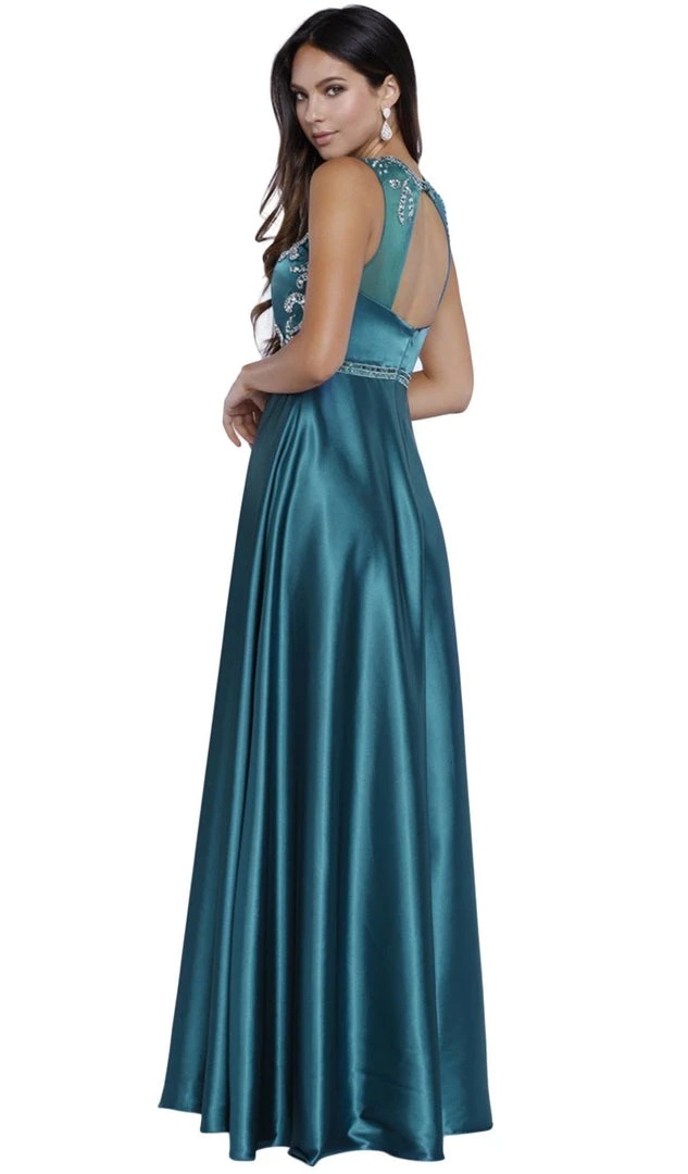 Formal Gowns Nox Anabel - 8188 Bedazzled Illusion Jewel A-line Dress 6 Formal Gowns Nox Anabel - 8188 Bedazzled Illusion Jewel A-line Dress
