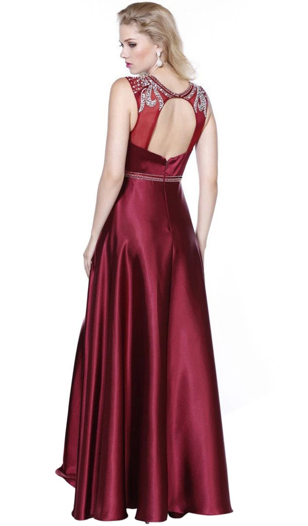 Formal Gowns Nox Anabel - 8188 Bedazzled Illusion Jewel A-line Dress 9 Formal Gowns Nox Anabel - 8188 Bedazzled Illusion Jewel A-line Dress
