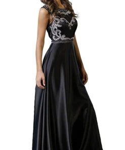Formal Gowns Nox Anabel - 8188 Bedazzled Illusion Jewel A-line Dress