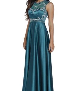 Formal Gowns Nox Anabel - 8188 Bedazzled Illusion Jewel A-line Dress 11 Formal Gowns Nox Anabel - 8188 Bedazzled Illusion Jewel A-line Dress