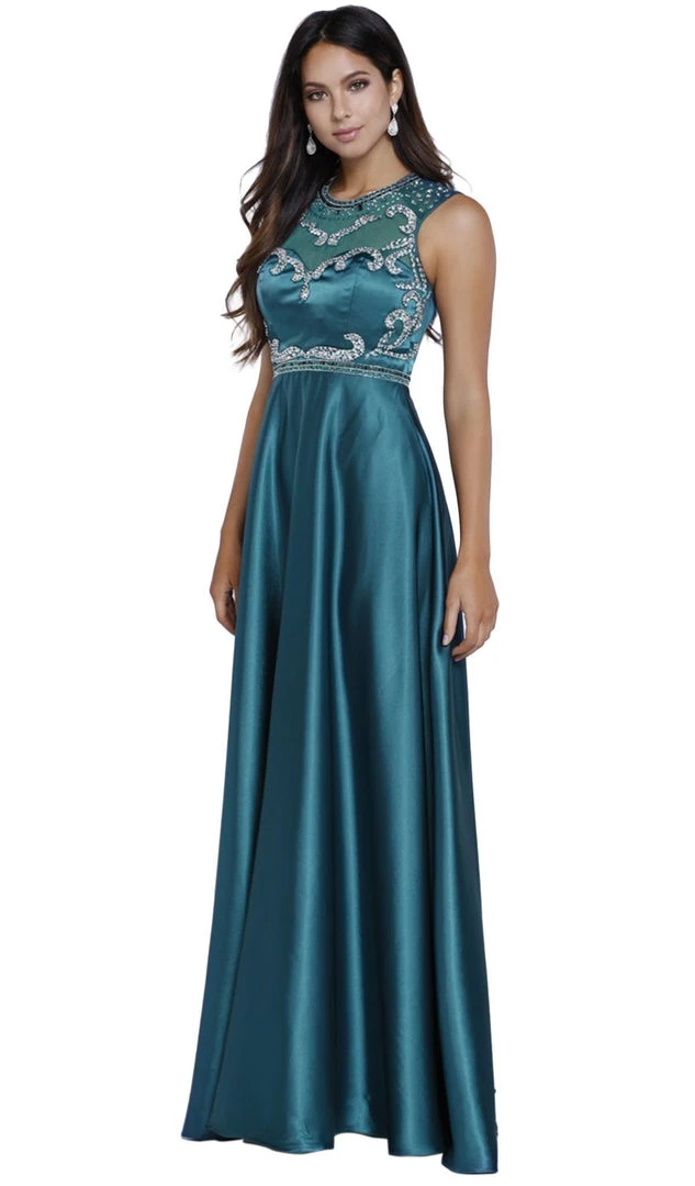 Formal Gowns Nox Anabel - 8188 Bedazzled Illusion Jewel A-line Dress 5 Formal Gowns Nox Anabel - 8188 Bedazzled Illusion Jewel A-line Dress