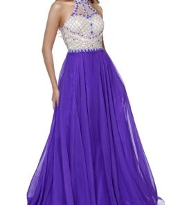 Formal Gowns Nox Anabel - 8200 Bejeweled Halter Chiffon A-line Dress 15 Formal Gowns Nox Anabel - 8200 Bejeweled Halter Chiffon A-line Dress