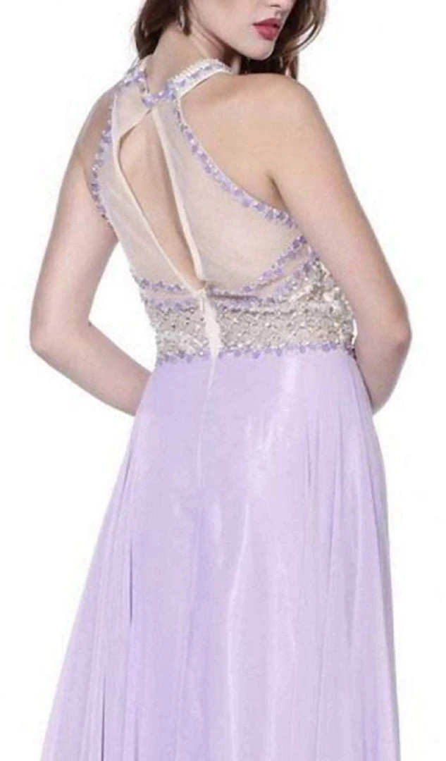 Nox Anabel - 8201 Beaded Sleeveless Halter Long Gown 6 Nox Anabel - 8201 Beaded Sleeveless Halter Long Gown