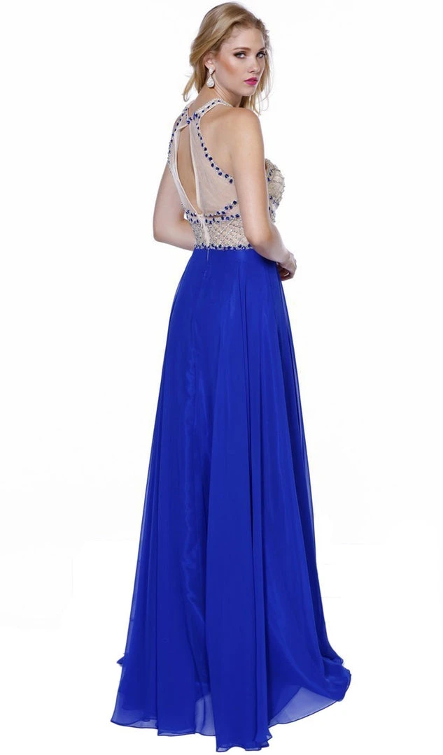 Nox Anabel - 8201 Beaded Sleeveless Halter Long Gown 8 Nox Anabel - 8201 Beaded Sleeveless Halter Long Gown