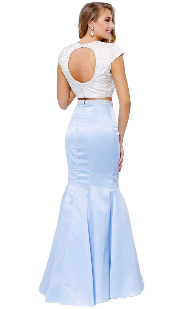 Formal Gowns Nox Anabel - 8227 Two-Piece Pearl Embellished Gown 9 Formal Gowns Nox Anabel - 8227 Two-Piece Pearl Embellished Gown