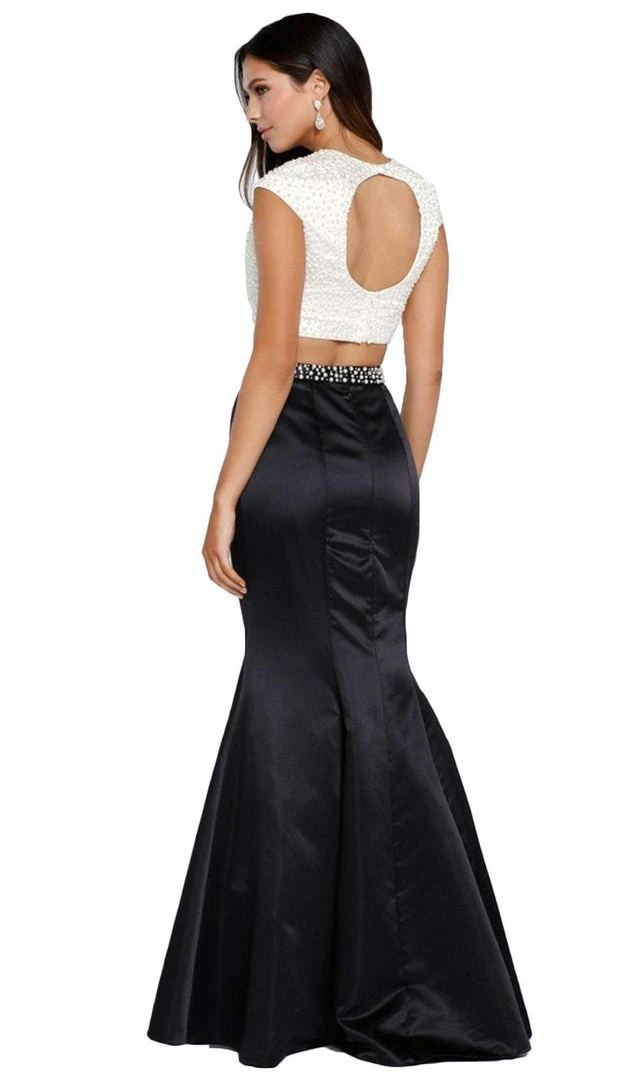 Formal Gowns Nox Anabel - 8227 Two-Piece Pearl Embellished Gown 4 Formal Gowns Nox Anabel - 8227 Two-Piece Pearl Embellished Gown