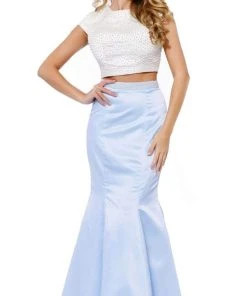 Formal Gowns Nox Anabel - 8227 Two-Piece Pearl Embellished Gown 15 Formal Gowns Nox Anabel - 8227 Two-Piece Pearl Embellished Gown