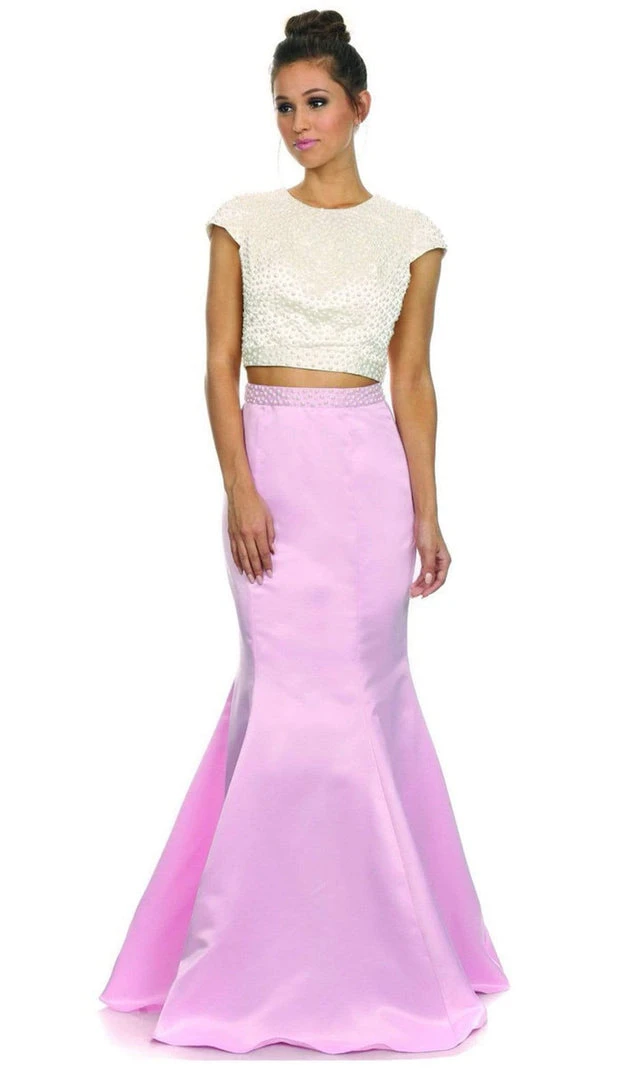 Formal Gowns Nox Anabel - 8227 Two-Piece Pearl Embellished Gown 10 Formal Gowns Nox Anabel - 8227 Two-Piece Pearl Embellished Gown