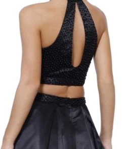 Nox Anabel - 8229 Two Piece Beaded Halter Evening Dress Formal Gowns